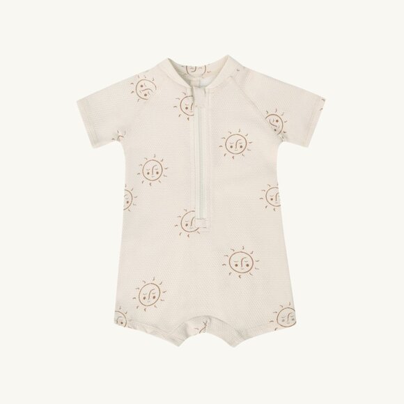 NWT - Quincy Mae cream suns rashguard swim 2-3Y
